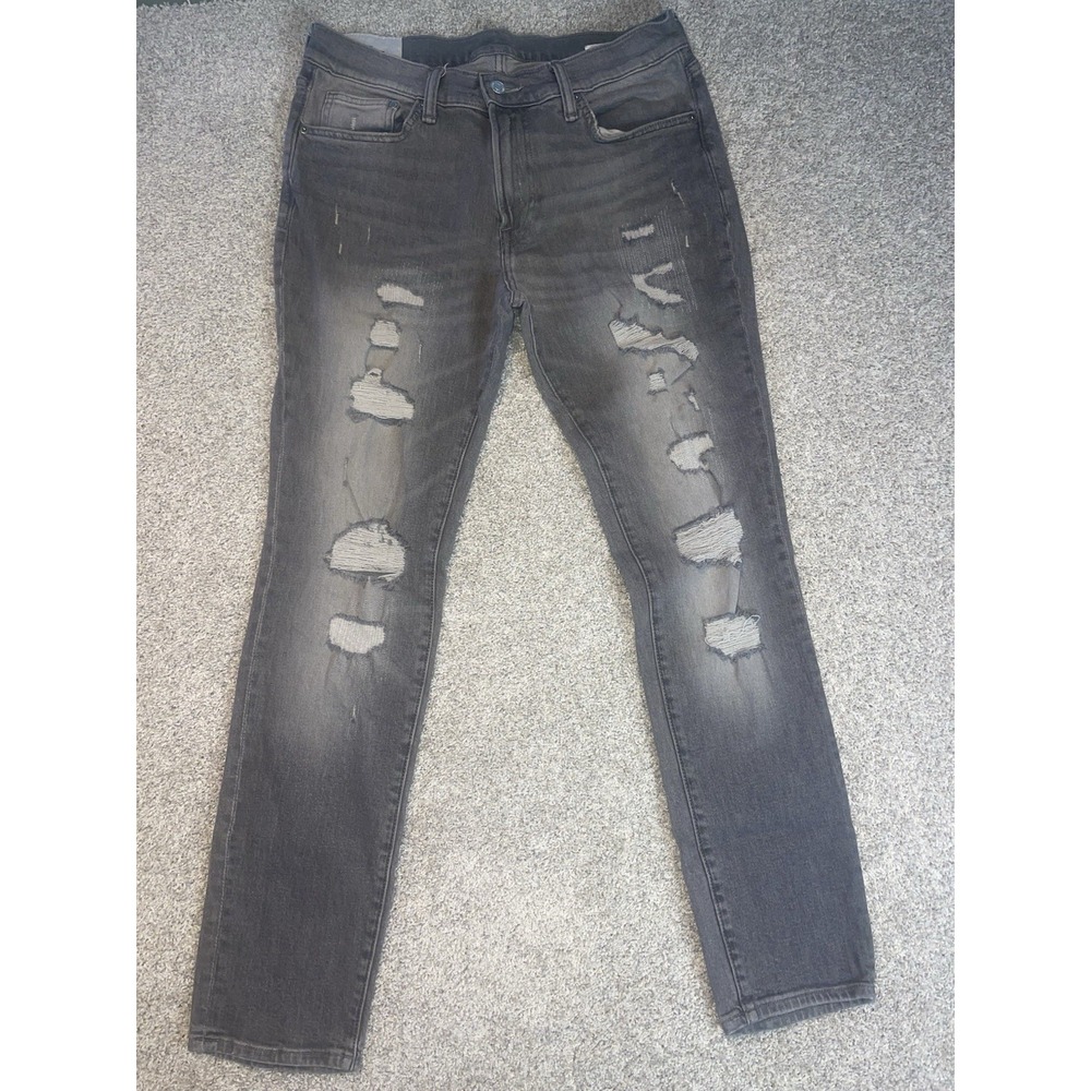 H&M Men's Distressed Moulante Grey Skinny Jeans Size 32/32‎